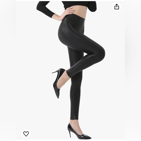 Retro gong women’s faux leather leggings stretch high waisted pleather pants. - Picture 3 of 7